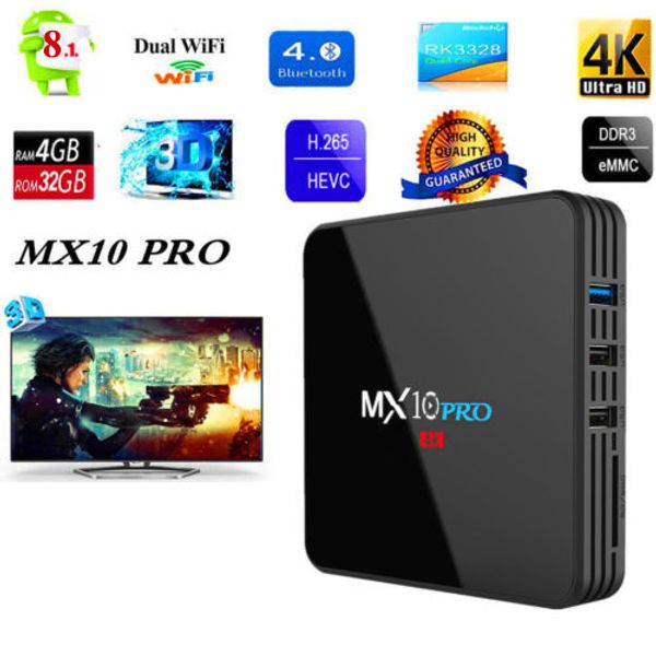 

4k hd android 8.1tv box mx10 pro rk3328 quad core smart set box rk3328 quad core dual wifi media player