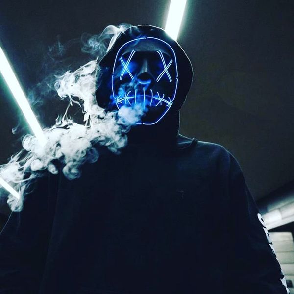 

halloween mask led light up party masks the purge election year great funny masks festival cosplay costume supplies glow in dark jj19985, Silver