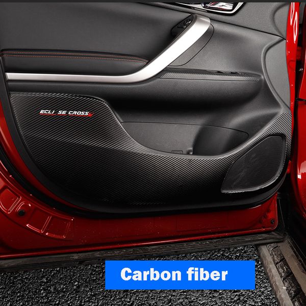 

4pcs carbon fiber car door anti-kick sticker anti-dirty sticker protection side edges car styling for eclipse cross 2018 2019