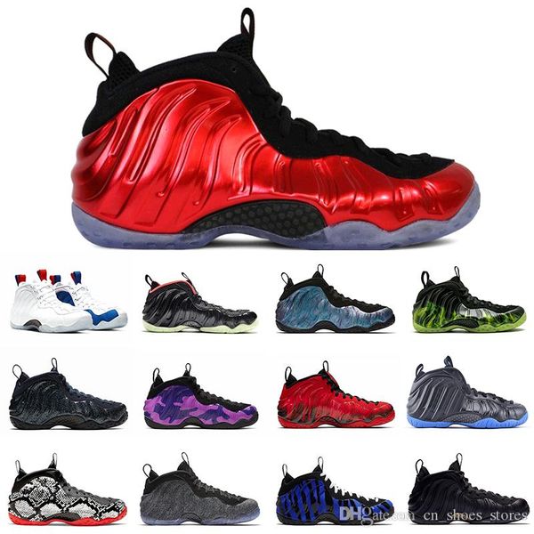 

2019 new mens basketball shoes penny hardaway sports sneakers foam one eggplant purple camo night maroon gum chaussures mens sport sneaker