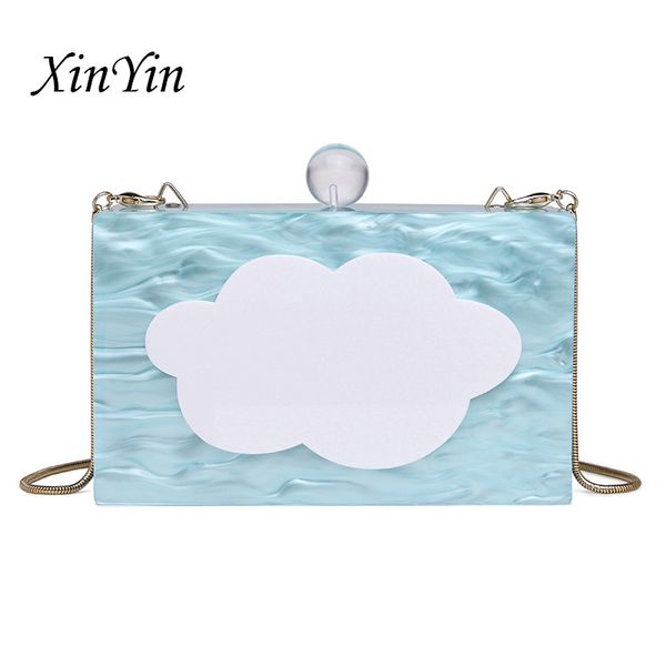

fashion simple cloud acrylic clutch evening bag wedding purse handbags party wallets evening women messenger chain bags