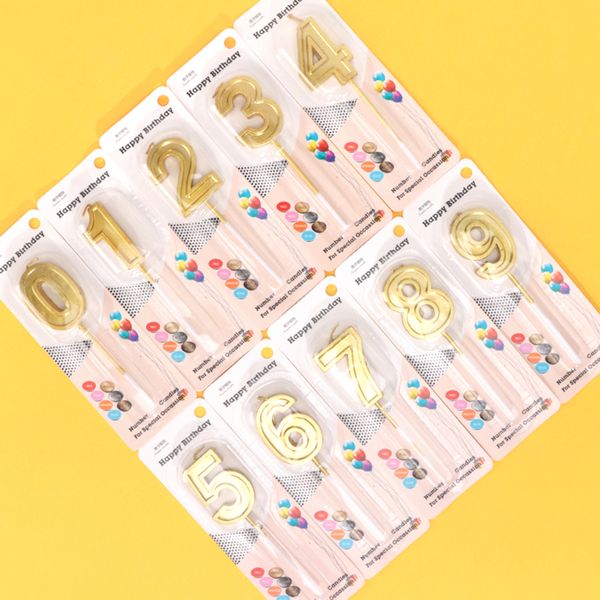 

cakelove 1pcs 0-9 золотой номер день рождения свеча для с днем рождения партия свеча номер 0-9 день рождения свеча торт топпер для детей