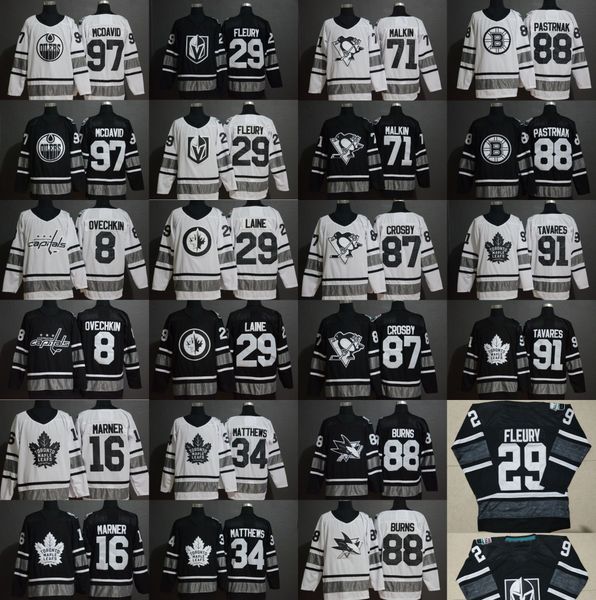 

29 Marc-Andre Fleury 2019 All Star Brent Burns Sidney Crosby McDavid David Pastrnak Tavares 71 Evgeni Malkin 16 Mitch Marner Jersey