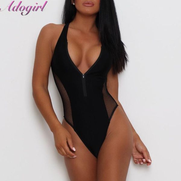 

mesh zipper one piece monokini swimsuit women 2019 summer swimwear bikini female beach wear backless bodysuit bathing suit