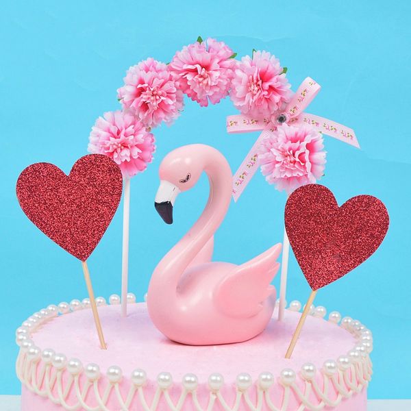 

cake decoration plug-in creative wreath flower bowknot arch cake decor baking flag insertion birthday party engagement supplies