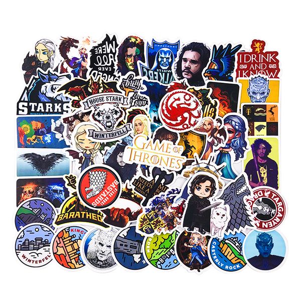 

50pcs cartoon stickers game of thrones stickers war tv series for luggage car notebook lapdecal fridge skateboard sticker f5