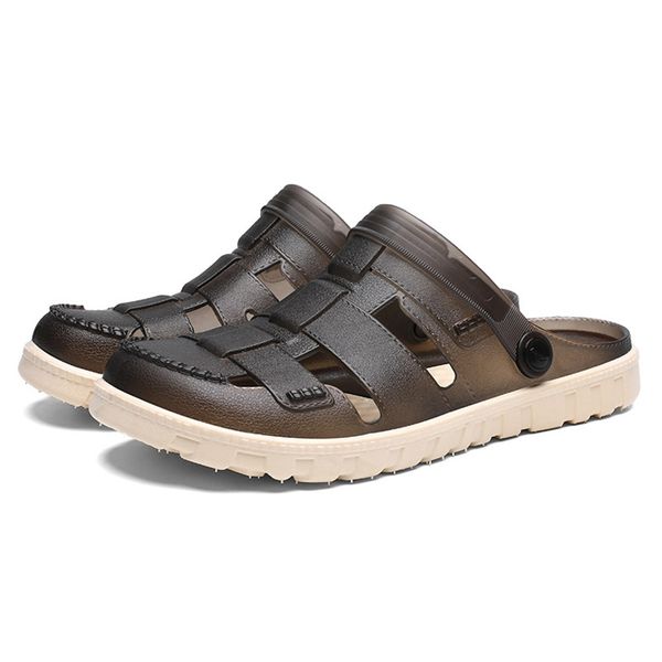 

#35 fashion non-slip shoes for men's casual comfortable slippers beach shoes outdoor slides sandals 2019 new high quality, Black