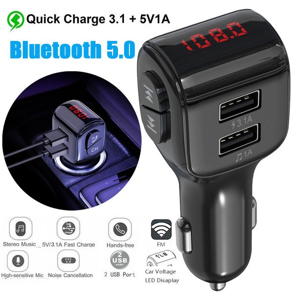 

display fm transmitter car charger dual usb phone charger handsbluetooth mp3 player,born to listen music in car
