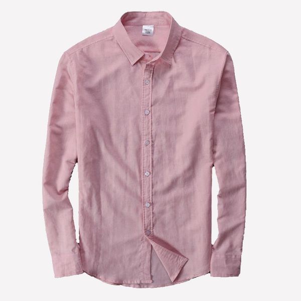 

male shirts new men's long sleeve linen shirts casual mens cotton solid color mens fashion slim clothing -3xl, White;black