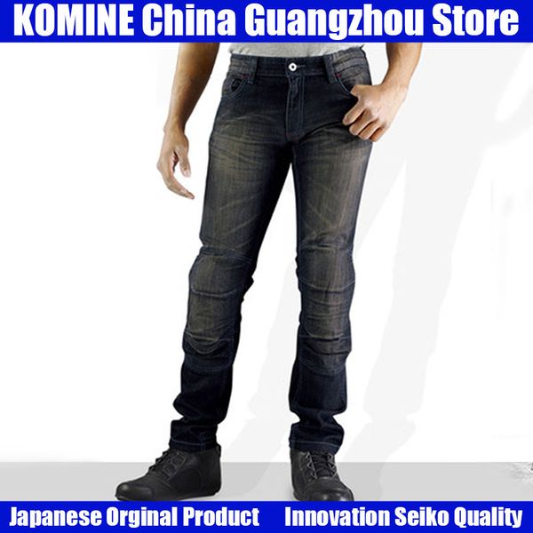 

komine japanese original anti-fall jeans motorcycle jeans outdoor pants riding knee pads motorcycle protection for, Black;blue