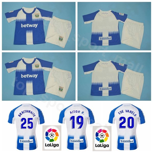 

2019 2020 soccer leganes home 27 oscar rodriguez jersey set 6 roque mesa 18 guido carrillo 24 kevin rodrigues football shirt kits uniform, Black