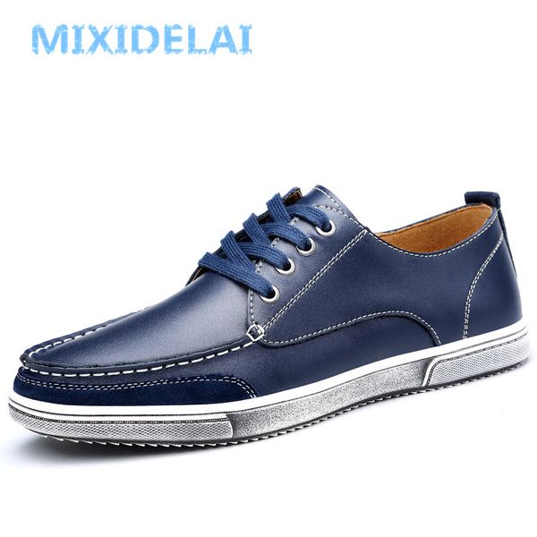

mixidelai genuine leather designer business sneakers male for men shoes spring men dress shoes waterproof walking footwear, Black