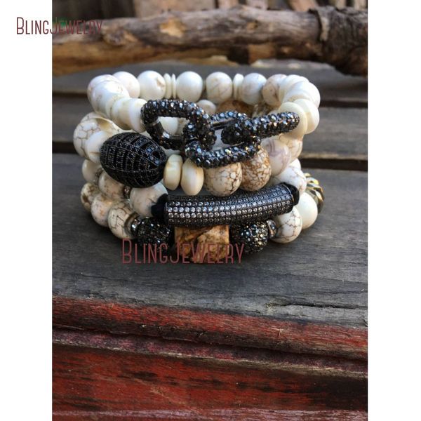 

australian jade chrysoprase white turquoises gems gold beaded bracelet bm26467, Black