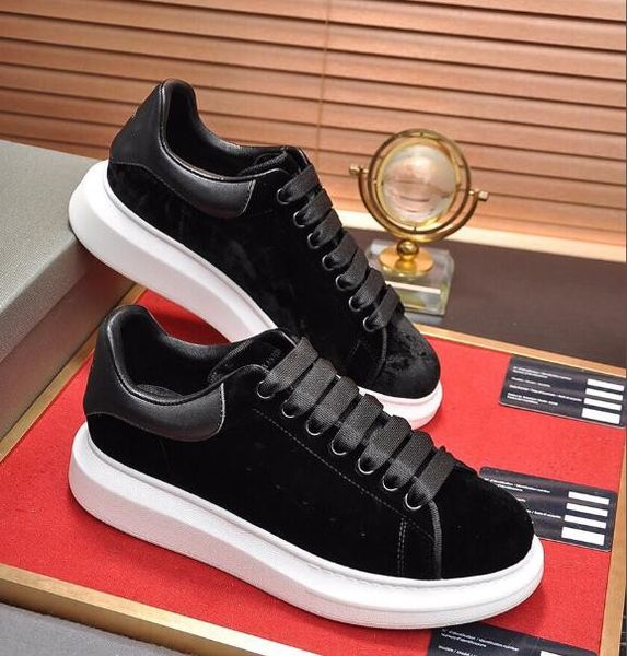 

7 людей конструкторов платформа кроссовки luxury white замша кроссовки узелок кроссовки мода бархатных сплошной цвет плоских повседневные об, Black