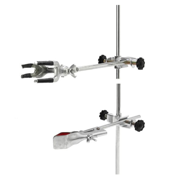 Freeshipping 3 Prong Laboratório de Extensão Frasco Braçadeira Copo Braçadeira Multifuncional Laboratório Braçadeira de Laboratório de Química Stand para Tubo De Vidro Cilíndrico