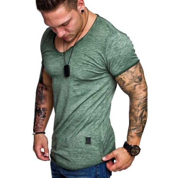 

mens designer tshirts summer short sleeve casual fashion mens v neck fitness sports t shirts, White;black