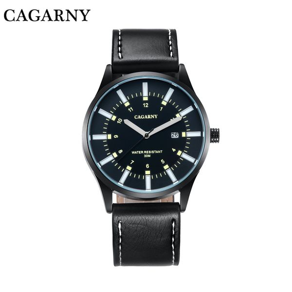 

men watch quartz luxury cagarny watches men classic date leather male wristwatch clock man sports watches relogio masculino, Slivery;brown