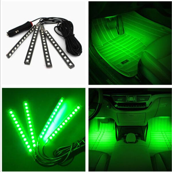 

green 4x12 led car suv interior footwell decor atmosphere neon lamp light strips