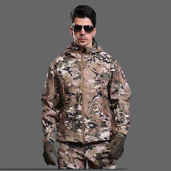 

men winter waterproof jackets tad softshell tactical camping hiking sport suit hunting outfit thermal clothes, Camo;black