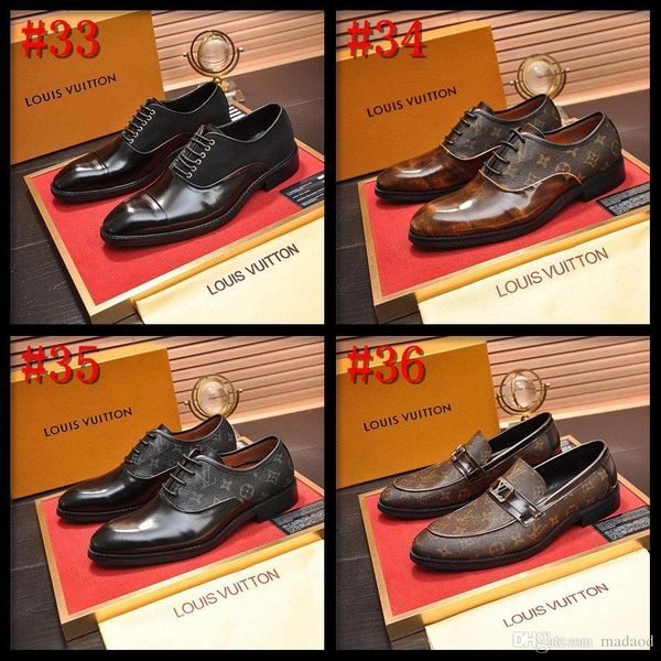 

21ss luxury brands men shoes england trend designers leisure leather shoes breathable for male footwear loafers men flats big size 37-45 tt8, Black