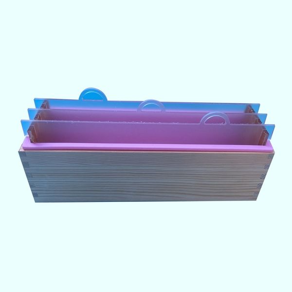 

silicone render soap mold set rectangle loaf mould with wood box and transparent vertical acrylic clapboard diy handmade