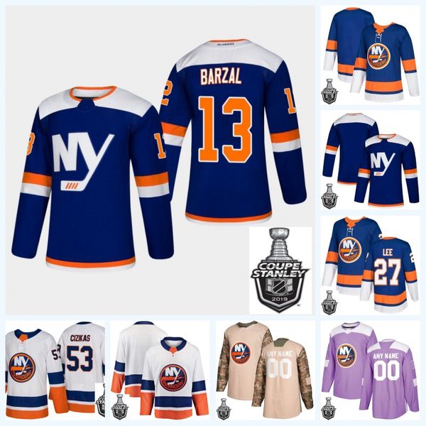 

Womens New York Islanders 2019 Stanley Cup Playoffs Jersey 13 Mathew Barzal Leo Komarov 27 Anders Lee Casey Cizikas Nick Leddy Matt Martin