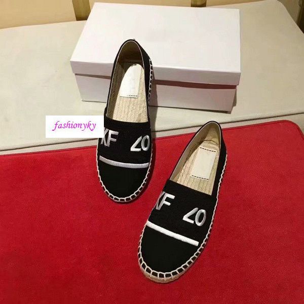 

new embroidered straw shoes with tiger head single shoes and lazy shoes, Black