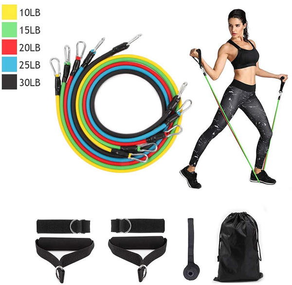 

dropshipping 11 piece resistance band set for abs exercise workout fitness kits