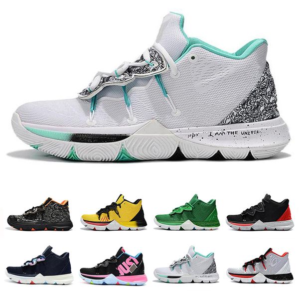 

2019 New Men Kyrie V Mens Basketball Shoes Irving 5s Black Magic Egyptian Pharaoh Camouflage 5 Zoom Sport Sneakers Designer Trainers 40-46