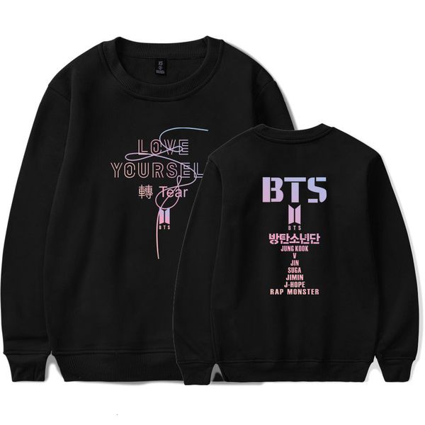 

group bulletproof juvenile shirt new album bts loveyourself : tear collective round collar sweater t shirts, Black
