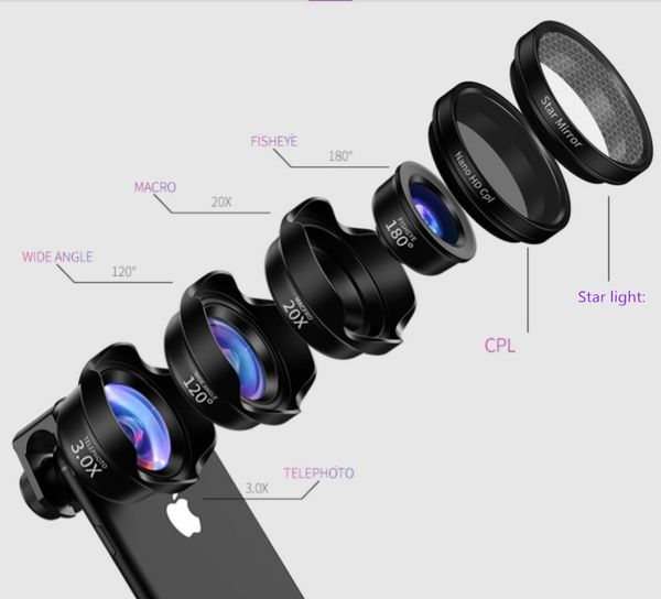 

mobile phone wide angle lens four-in-one dslr universal external camera hd pgraphy fish-eye macro p three-in-one professional teleph