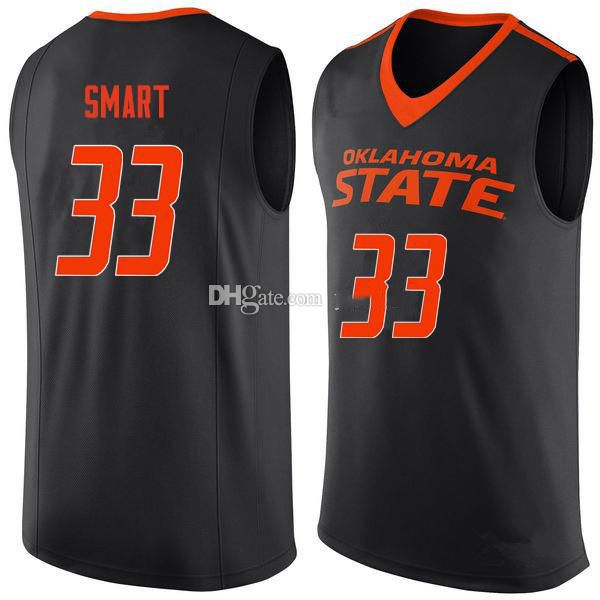 Oklahoma State Cowboys College Marcus Smart #33 Black Orange Retro Basketball Jersey Maglie Numero Custom Numero