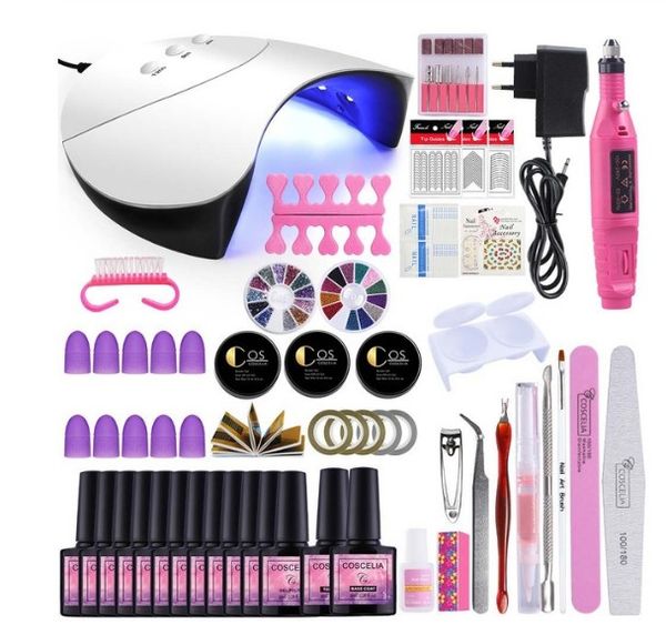 

coscelia nail lamp dryer machine nail set all for maniucre gel polish professional nail drill manicure for nails tools kit