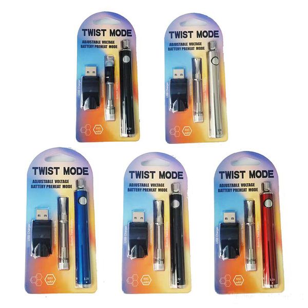 

wireless twist e cigarette kit thick vape twist vv battery ego pen cartridge th2 .5ml 1ml usb mode 92a3 charger 650mah oil vaporizer jcaav