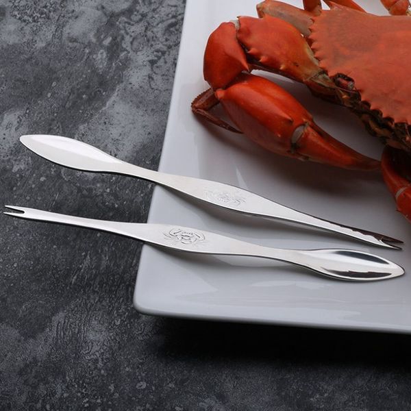 

seafood tool crab crackers picks spoons stainless steel crab peel shrimp tool lobster clamp pliers clip pick - 5pcs other kitchen dining