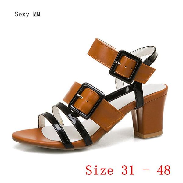 

sandals women high heel shoes woman heels gladiator pumps small plus size 31 32 33 - 40 41 42 43 44 45 46 47 48, Black