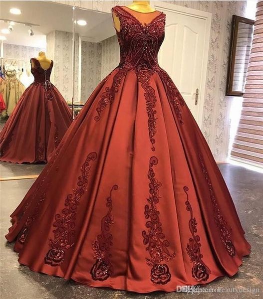 

burgundy princess ball gown quinceanera dresses embroirdery lace appliques beaded puffy vestidos de 15 anos party evening gowns vestidos, Blue;red