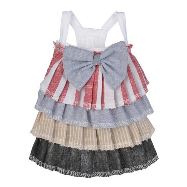 

cute spring summer dog dress clothes new puppy dog cats sling stripe princess cake skirt dresses for small dogs 2