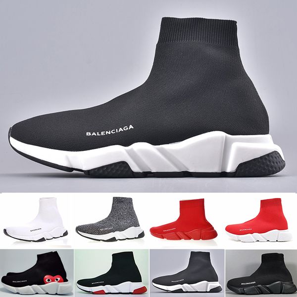 

2019 new pari peed trainer knit ock hoe original de igner men women neaker high ca ual hoe with box rt 2c, Black