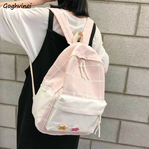 

backpacks women plaid sweet cute large capacity ins harajuku leisure backpack students preppy bag all-match fashion ulzzang new