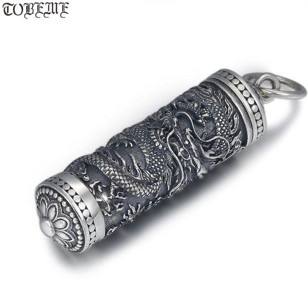 

new 100% 925 silver dragon pendant tibetan gau box dragon buddhist prayer box pendant