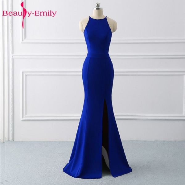 

beauty emily royal blue mermaid evening dresses 2019 long formal evening gowns party prom formal party dress reflective dresses, White;black