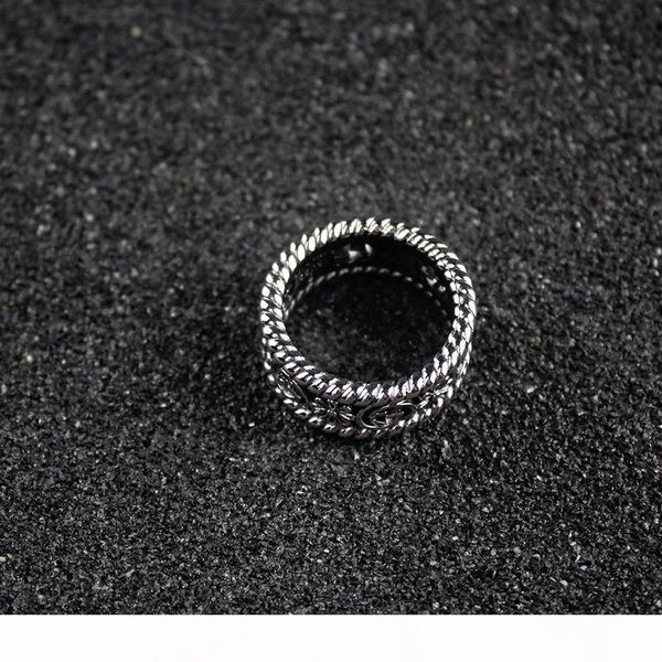 

interlocking ring men wide hollow letter rings women ancient silver jewelry