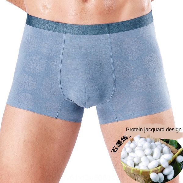 

wxyu5 men's silkworm chrysalis protein fiber jacquard breathable traceless graphene bacteria removing seamless men's underwear jac, Black;white