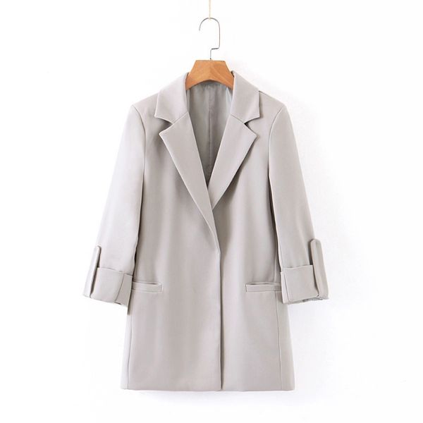

autumn women fashion straight ol style singe button casual blazers female trendy long sleeve elegant outerwear, Tan;black