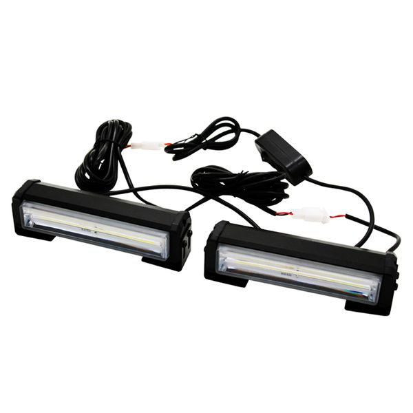 

sunkia 2pcs/lot high bright 32w car cob warning light car styling external emergency strobe light flash white lamp