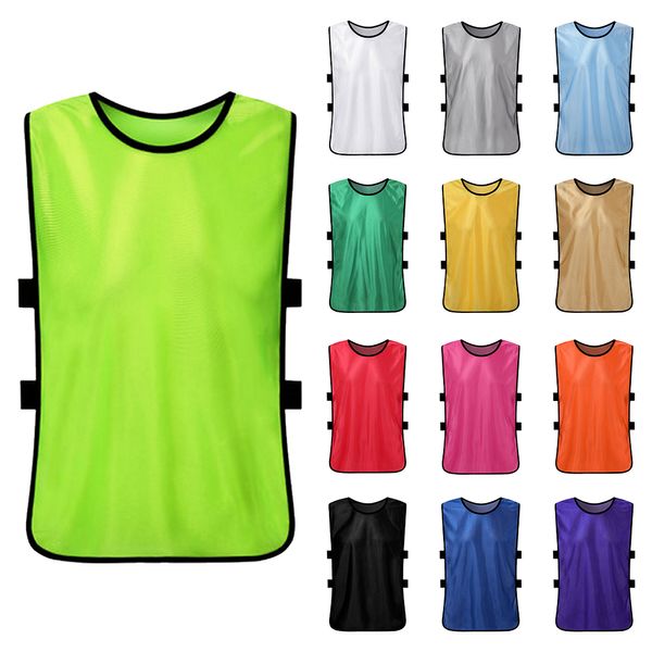

12 pcs kid's soccer pinnies quick drying football jerseys youth sports scrimmage practice sports vest team training bibs