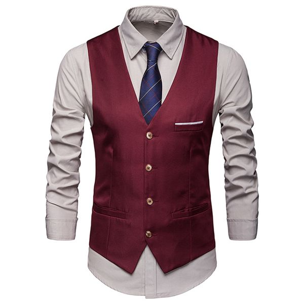 

men's vests dress for men slim fits mens suit vest male waistcoat gilet homme casual sleeveless formal business chaleco hombre, Black;white