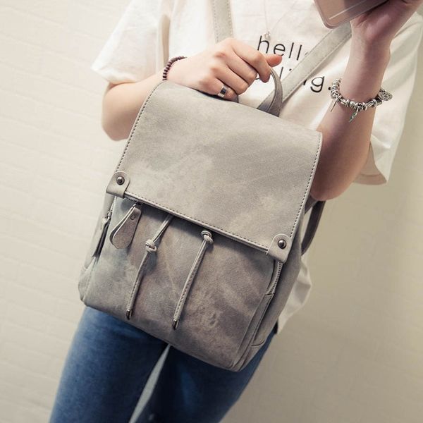 

double shoulder bag women's bag special korean bucket retro bags pu leather student bags
