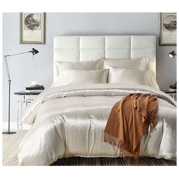 

3pcs bedding set fashion solid washable soft silk duvet cover pillowcase bed supplies for home l /king/twin size